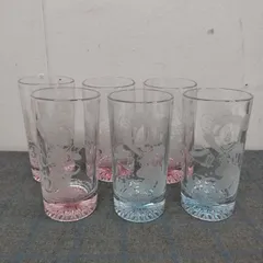 【新品・6個セット】東京ディズニーランド　Disney　ディズニー　33周年記念　コップ　ガラスコップ　ウエスタンランドモデル　ミッキー　ミニー　L2062