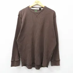 XL/古着 ティンバーランド 長袖 サーマル Tシャツ メンズ ワンポイントロゴ 大きいサイズ コットン クルーネック 茶 26mar13のサムネイル
