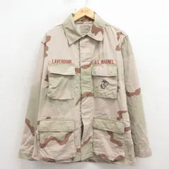 XL/古着 長袖 ミリタリー ジャケット メンズ 90年代 90s コンバット USマリーンズ デザートカモ USA製 ベージュ他 迷彩 26mar13