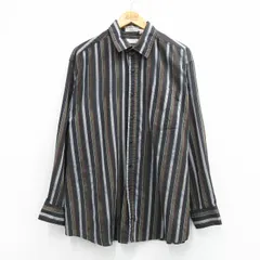 XL/古着 長袖 シャツ メンズ 90年代 90s 大きいサイズ 茶他 ストライプ 26mar13