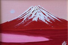 SALE富士山絵画☆満開桜富士F8号キャンバス 風水開運絵画金運仕事運