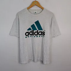 90s old adidas オールドアディダス Tシャツ デカロゴ グレー Lサイズ メンズ 古着 スポーツMIX ストリート