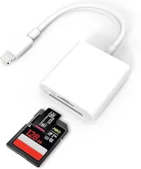 NABI_698 MFi認証iphone sdカードリーダー 2in1 カメラリーダー 高速双方向データ転送 写真/ビデオ転送 プラグアンドプレイ iPhone/iPad/iOS 16に対応 0407