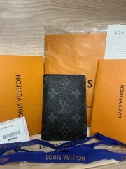 正規品-ほぼ新品 Louis Vuitton ポケットオーガナイザー モノグラム・エクリプス カードウォレット
