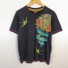 00s Von Dutch ボンダッチ 半袖 Tシャツ 総柄 ブラック Lサイズ メンズ 古着 Y2K ストリートのサムネイル