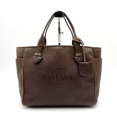 定番✨ロエベ ヘリテージ ロゴドン 肩掛け トートバッグ レザー ブラウン 定番✨ロエベ ヘリテージ ロゴドン 肩掛け トートバッグ レザー
