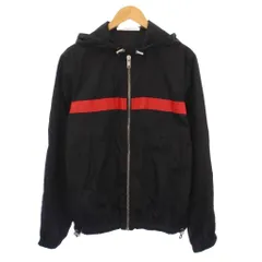 ジバンシィ GIVENCHY ナイロンジャケット アウター ショート丈 ジップアップ フード ロゴ プリント バイカラー 44 黒 ブラック 赤 レッド /BBのサムネイル