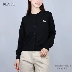 メゾンキツネ MAISON KITSUNE レディース ニット カーディガン BABY FOX PATCH ベイビーフォックス パッチ PW00502KT1181 メリノ ウール P199 BLACKのサムネイル