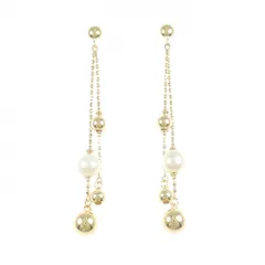 K18YG 淡水パール ピアス