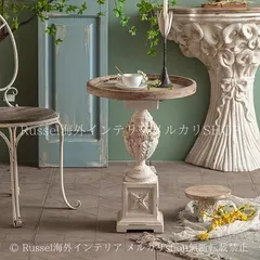 ガーデンテーブル テーブル 金属 パイン材 ヴィンテージ調 ホワイト シャビーシック 庭 ガーデン レトロ ガーデニング 雑貨 ガーデン雑貨 ガーデンインテリア ガーデン インテリア 庭の装飾 お洒落 おしゃれ 4-7