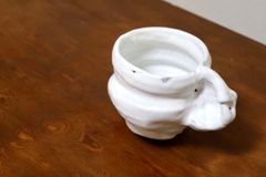 非売品・特注品》沖縄 やちむん フリーカップ シーサー＆琉球ガラス 