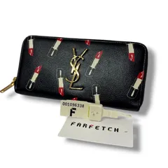 未使用 SAINT LAURENT サンローラン YSL リップ柄 カサンドラロゴ ラウンドファスナー 長財布 ブラック レザーのサムネイル