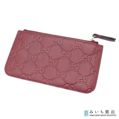 GUCCI グッチ GGエンブレム キーポーチ レザーウォレット コインケース ミニ財布 ボルドー H23054