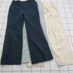 ◇ Θ ユニクロ UNIQLO レディースパンツ 3本セット Mサイズ ベージュ系/グレー系/ネイビー系 E  【1602240001091】