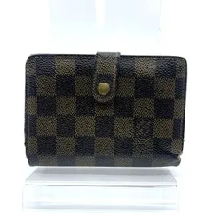 Louis Vuitton ルイヴィトン　ダミエ　ポルトモネ・ビエ ヴィエノワ がま口 二つ折り財布 N61664 ブラウン系 シリアル：MI1002のサムネイル