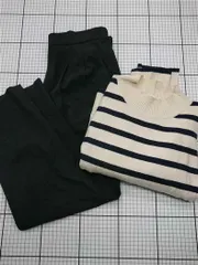 ◇ Θ グローバルワーク GLOBAL WORK ボーダーニット×テーパードパンツ Mサイズ レディース E  【1602240001954】のサムネイル