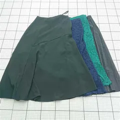 ◇ Θ ユニクロ UNIQLO プリーツスカート ミディ丈 グリーン系 レディース E  【1602240001152】