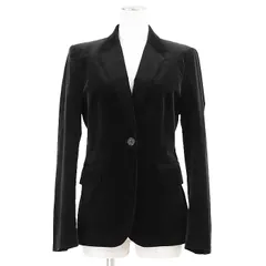 【SALE】GUCCI グッチ テーラードジャケット 2006年製 ベロア ロゴ ボタン 1B GGライニング ストレッチ コットン混 ノッチドラペル センターベント アウター レディース サイズ 42 ブラック 黒 イタリア製のサムネイル