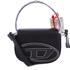ディーゼル DIESEL タグ付き 1DR XS ミニショルダーバッグ 2WAY ハンドバッグ ワンハンドル レザー ロゴ X08709 黒 ブラック /BB