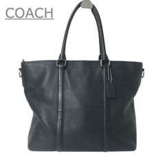 COACH トートバッグ 2way ビジネス A4可 ブラック オールレザー - メルカリ