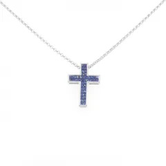 K18WG クロス サファイヤ ネックレス 0.70CT