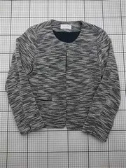 ◇ Θ グローバルワーク GLOBAL WORK ノーカラージャケット ツイード調 ブラック系 レディース L E  【1603020006237】のサムネイル