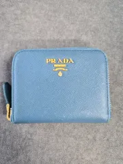 PRADA プラダ サフィアーノ ブルー 二つ折り財布 (正規品)