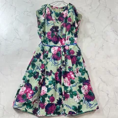 ランバン コレクション 花柄ワンピース ロゴプリント フレアー ロング ノースリーブ ピンク LANVIN レディース B2239