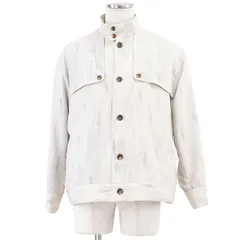 【美品】CLANE HOMME クラネオム ジャケット スタンドカラー 総柄 ボタンアップ 総裏地仕立て ポリエステル / キュプラ メンズ サイズ 1 アイボリー系 日本製のサムネイル
