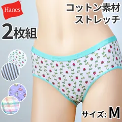 ヘインズ レディース ショーツ 2枚セット コットン 綿 やわらか インナー クロッチ タグなし 快適 着心地 肌触り M (Hanes M 下着 ウィメンズ 婦人 女性 2枚組 デイリー)のサムネイル