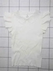 ◇ ⊂ トッコクローゼット tocco closet レース襟フリルスリーブニットトップス ホワイト M レディース E  【1603020007142】