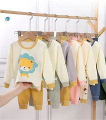 ●キッズ ベビー ルームウェア 部屋着 パジャマ 長袖 長ズボン インナー 子供服 男の子 女の子 セットアップ 寝間着 綿100 柔らかい 肌に優しい ベビー服 120㎝