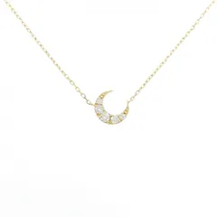 K18YG ムーン ダイヤモンド ネックレス 0.15CT