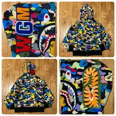 マルチカモ シャークパーカー Mサイズ shark full zip hoodie a bathing ape BAPE camo multi camo エイプ ベイプ アベイシングエイプ z2al