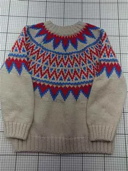 ◇ ⊇ エイチアンドエム H&M ノルディック柄ニットセーター ベージュ系 メンズ Mサイズ E  【1603160006401】