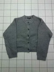 ◇ ⊇ ユニクロ :C UNIQLO :C ワッフルニットカーディガン グレー系 M レディース E  【1603160006814】