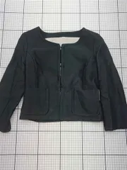 ◇ Θ ルスーク LE SOUK ノーカラージャケット 82-13141005 ブラック系 36 レディース E  【1603160006630】のサムネイル