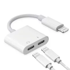1点 ライトニング 2in1 イヤホンジャック iphone 変換アダプタ 充電 音楽 変換アダプター イヤホン変換アダプター 通話 高品質音声 音楽 マルチ 急速 充電 オーディオ変換アダプタ スマホ アダプター lightning 変換 ケーブル アイホン