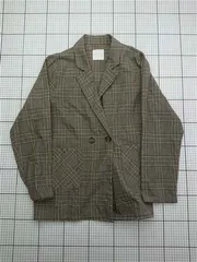 ◇ ⊇ ボンレシル BONLECILL 323046-500 チェック柄ダブルジャケット Fサイズ レディース E  【1603160007422】