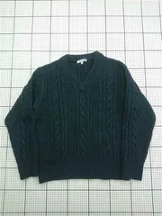 ◇ ⊇ ユニクロ×JWアンダーソン UNIQLO JW ANDERSON ケーブルニットセーター XL メンズ ブラック系 E  【1603160007378】