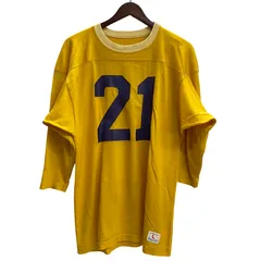 チャンピオン Champion 70's USA製 フットボールT 長袖カットソー イエロー Lサイズ 201MT-5689 VB