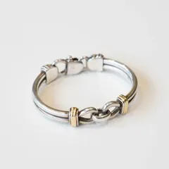 TIFFANY & Co. オールドティファニー ダブルループ ブレスレット コンビ シルバー×ゴールド ヴィンテージ 美品のサムネイル