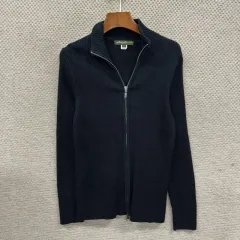 エディー・バウアー ツーウェイ ケーブル ニット ジップアップ カーディガン S A08754