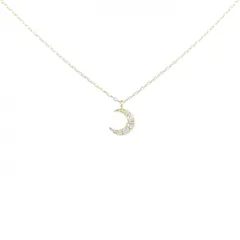 K18YG ムーン ダイヤモンド ネックレス 0.03CT