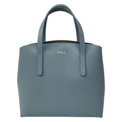 ☆良品 レペット ロゴ 肩掛け レザー トートバッグ 青 A4可 