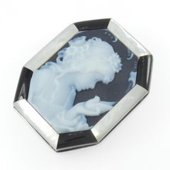 H.P.Müller カメオ K18 Pt900 ダイヤ ブローチ ペンダント - メルカリ