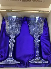 未使用品　BOHEMIA クリスタルワイングラス 2個セット 箱付き　A304②