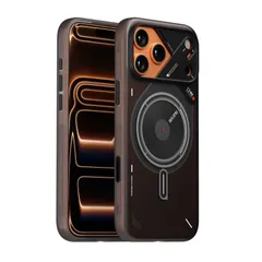 Aulumu A17 iPhone 17 Pro ケース MagSafe対応 CoolHyper冷却システム搭載 カメラコントロールボタン 急速充電対応 マグネット搭載 耐衝撃 高耐久 蓄光ライン いphone17pro ケース 半透明グレー