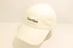 【中古】 Calvin Klein メンズキャップ -- LOGO EMBROIDERY BASEBALL CAP Calvin Klein -- 白 ホワイト ロゴ