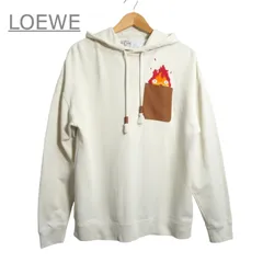 ロエベ LOEWE ジブリコラボ ハウルの動く城 カルシファー パーカー フーディ レザー パッチ オーバーサイズ HB44Y24X04 オフホワイト サイズXS メンズのサムネイル